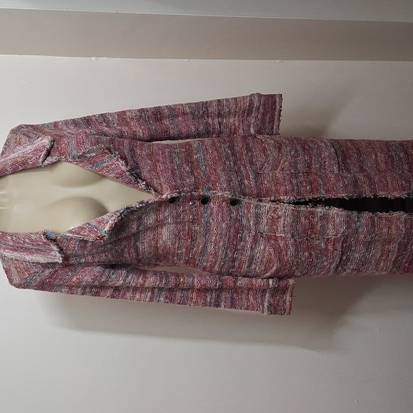 FREE PEOPLE Women's Fringe Long Cardigan Boho Chic Western - Picture 7 of 8